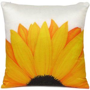 Yellow Printed Cushion Cover Soft Pillowcase With Zipper for Home Decor Single